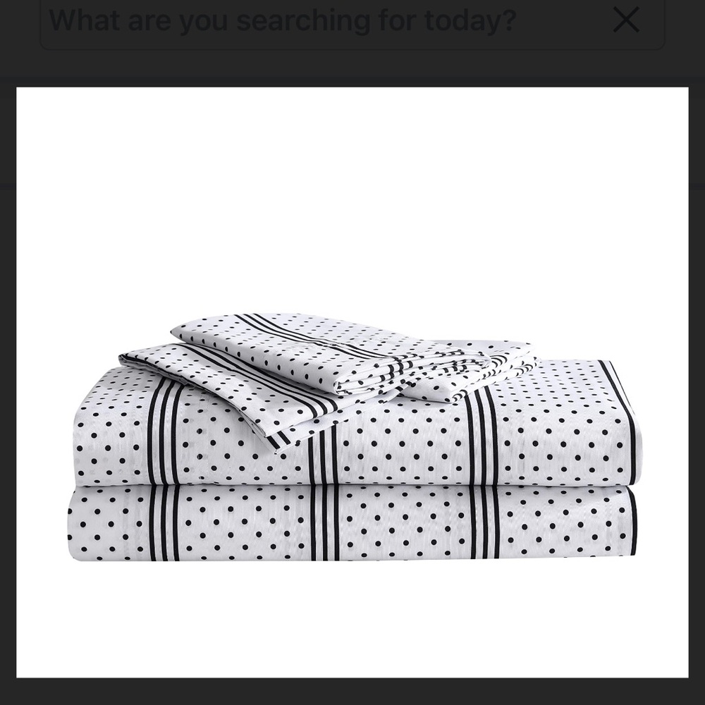 Betsey Johnson Black and White Polka Dot College size XL Sheets *NEW* #54